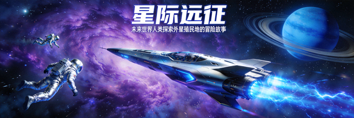 科幻史诗《星际远征》海报 - 未来世界人类探索外星殖民地的冒险故事